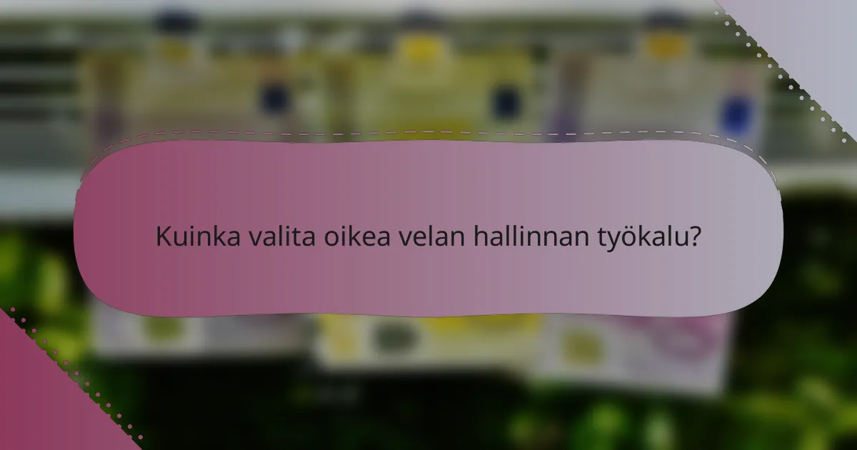 Kuinka valita oikea velan hallinnan työkalu?